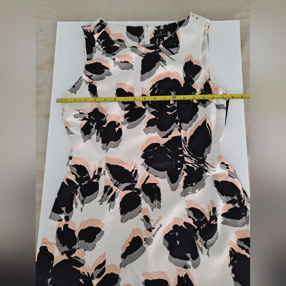 Worthington Floral Sleeveless Dress Black/Coral and White. Size 10. Worn once. - Picture 5 of 6